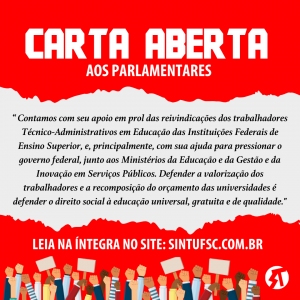 Carta aberta aos parlamentares taes em greve